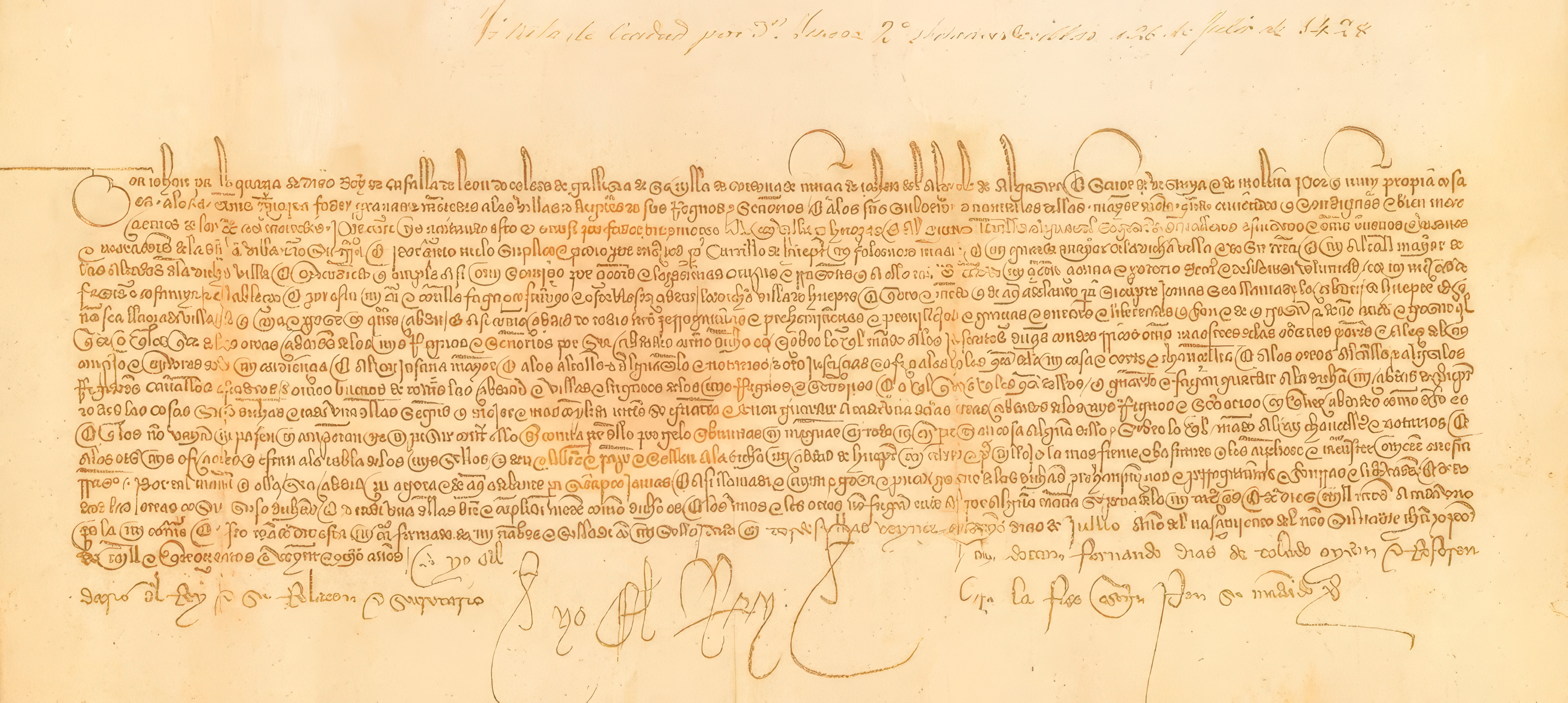Documento original del privilegio real de 1428